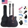 41inch Rosefinch Acoustic Guitar Folk Black Color For Adult Beginners