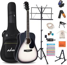 Adm 705353045509 Dreadnought Acoustic Guitar Kit With Free Lesson For Beginner Adult Teen Fu
