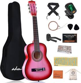 Adm 973405031105 Beginner Acoustic Classical Guitar 30 Inch Nylon Strings Wooden Bundle