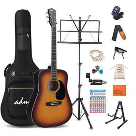 Adm 973405032232 Dreadnought Acoustic Guitar Kit With Free Lesson For Beginner Adult Teen