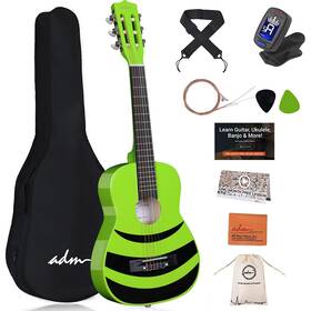 Adm 973405034007 Beginner Acoustic Classical Guitar Nylon Strings Wooden Bundle Kit Kid Bo