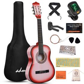 Adm 973405037619 Beginner Acoustic Classical Guitar 34 Inch Nylon Strings Wooden Bundle