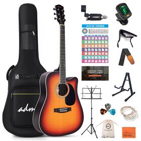 Adm 973405037992 Cutaway Acoustic Guitar Kit With Free Lesson For Beginner Adult Teen Full Siz