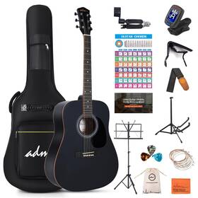 Adm 973405038005 Dreadnought Acoustic Guitar Kit With Free Lesson For Beginner Adult Teen Full