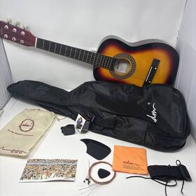 Adm All Days Music 102-sbr 30 Inch Beginner Acoustic Classical Guitar Kit Sunburst Nylon Strings New