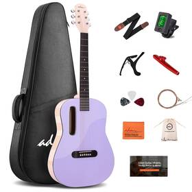 Ja005-38-pp Adm Acoustic Guitar Kits For Beginners Adults - 38 Inch Steel-string Guitars Bundle W