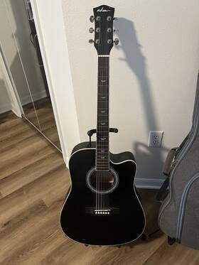Ja616c-bk Adm Black Acoustic Guitar