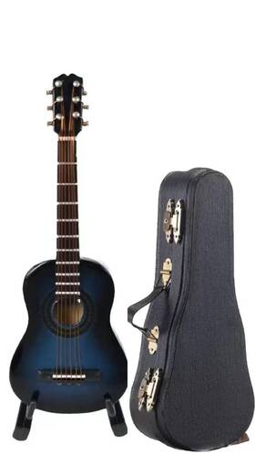 Alano 784039390171 Blue Miniature Guitar Model Musical Instrument Ornaments Ornament Home