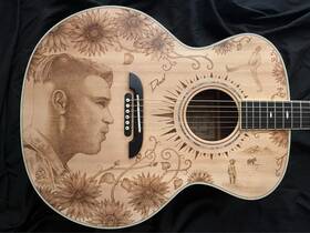 Jy84 Alvarez Zach Bryan Woodburned One Of A Kind Yairi Spectacular