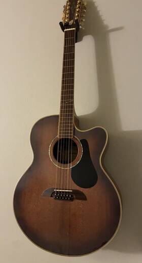 Pj85 Alvarez 12 String Acoustic Guitar All Solid Mahogany