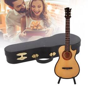 Aqur2020qkambgroes4925-12 Aqur2020 Wooden Miniature Guitar Classical Ornament 20cm Cutaway Bass