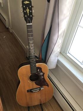 Aria H-fh625 Acoustic Guitar Large Japan Made. Bridge Work Needed. Plays Great
