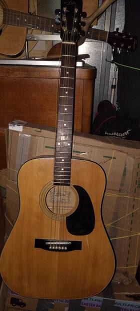 Aria Lw-12 Dreadnought 6-string Acoustic Guitar Natural Wood Body