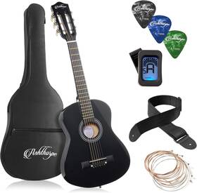 21716458 Ashthorpe 30-inch Beginner Acoustic Guitar Package Black Basic Starter Kit