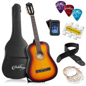 Ashthorpe 842364126497 38-inch Beginner Acoustic Guitar Package Sunburst Basic Starter Kit Wg