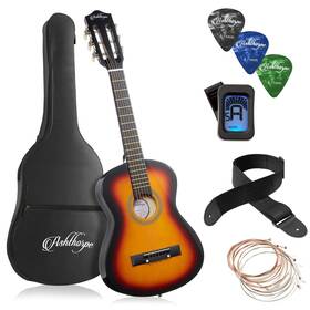 Ashthorpe 842364132986 30-inch Beginner Acoustic Guitar Package Sunburst Basic Starter