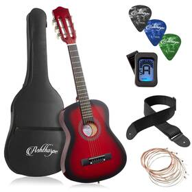 Ashthorpe 842364146310 30-inch Beginner Acoustic Guitar Package Red Basic Starter Kit With Gig Bag