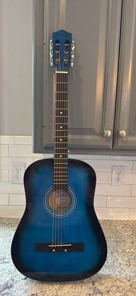 B24-blu Ashthorpe 38-inch Beginner Acoustic Guitar Package Blue 38 Inch