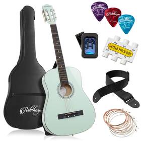 B24-mint Ashthorpe 38-inch Beginner Acoustic Guitar Package Mint Green Basic Starter Kit With Gi