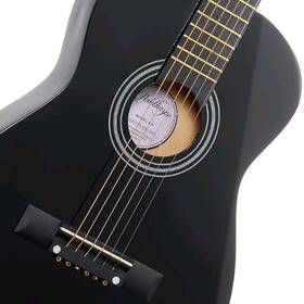 Ashthorpe Str-b21 Blk 30-inch Beginner Acoustic Guitar Package Black