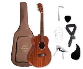 Bamboo 810096347121 Acoustic Guitar 38 Inch Mahogany. Complete Beginner Kit For Adults And Teens With