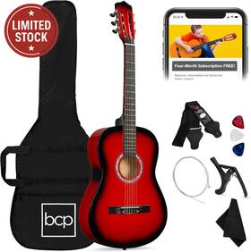 Best Choice Products 445023938955 38in Beginner All Wood Acoustic Guitar Kit W Gig Bag Picks
