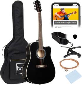 Best Choice Products 726084564145 41in Beginner Acoustic Guitar Full Size All Wood Cutaway Gu