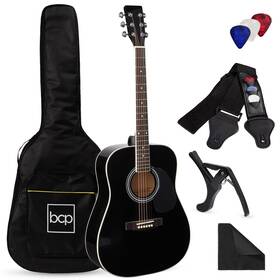Best Choice Products 842957125333 41in Full Size Beginner All Wood Acoustic Guitar Starter Set With Case Strap C