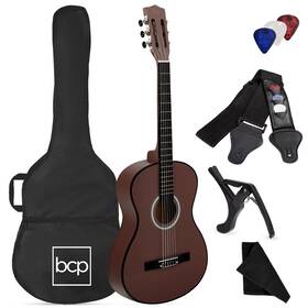 Best Choice Products 842957136797 38in Beginner All Wood Acoustic Guitar Starter Kit With Gig Bag 6 Celluloid Pic