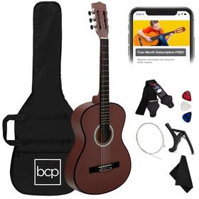 Best Choice Products Sky-7240 38in Beginner All Wood Acoustic Guitar Starter Kit With Gig Bag 6 Picks-nib