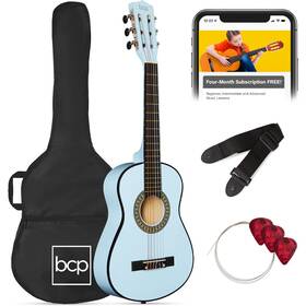 Best Choice Products Sky10887 Kids Acoustic Guitar Beginner Starter Kit 30in Blueburst