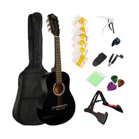Besyou 784300061236 Beginner Guitar 38 Inch All Wood Acoustic Starter Kit String Natural Matte