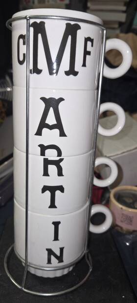 C.f. Martin & Company 729789547383 And Co D-45 Acoustic Guitar Four 5oz Stacking Coffee Mug Set - New