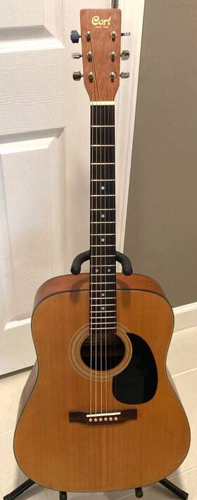 Aj601 Cort N Acoustic 90s Guitar Korea W Bone Pegs Dftaddario Strings Gig Bag