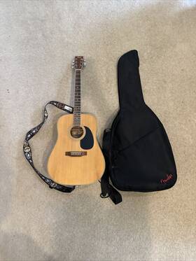 Aj982 Cort Acoustic Guitar Handcrafted In Korea With Fender Bag Great Condition Aj982 Cort Acoustic Guitar Handcrafted In Korea With Fender Bag Great Condition