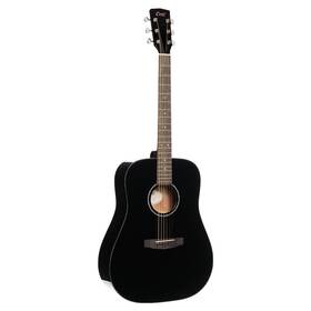 Earth60bk-u Cort Earth60bk Dreadnought Acoustic Guitar Solid Spruce Top Black Op