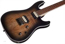 Cort Kx300oprb Kx Series Mahogany Body With Spalted Maple Top Emg Open Pore