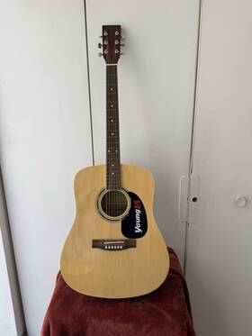 Ag41-nr Crescent Acoustic Guitar Natural Wood Full Size Steel String
