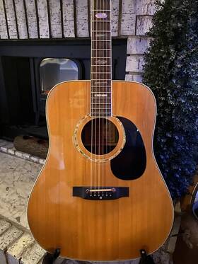 2068 Crestwood Vintage Model Super Rare Martin D Style Acoustic Guitar With Case