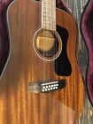 D-125-12-nt Guild Acoustic Guitar Used With Hard Case