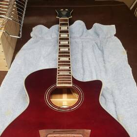 Dangelico Dapcsg200wnrcp Dftangelico Premier Grand Auditorium 6 String Acoustic Guitar Red