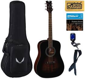 Dean 683609927895 St Augustine Dreadnaught Guitar Vintage Burst Light Weight Case Bundle