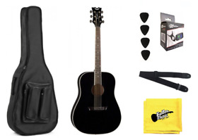 Dean Ax D Mah Classic Black Dreadnought Acoustic Guitar With Tuner Bag And More
