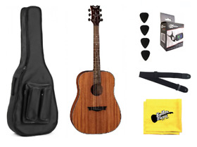 Dean Ax D Mah Dreadnought Size Mahogany Acoustic Guitar With Tuner Bag And More