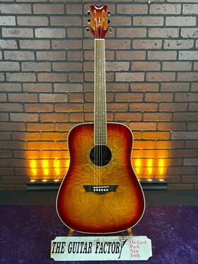 Axs-0757 Dean U Axs Series Acoustic Guitar - Quilted Maple Top Tobacco Sunburst