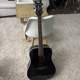 Dean Guitars 709257410838 Ax D Mah Cbk Dreadnought Mahogany Acoustic Guitar Classic Black