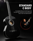Dcg-162d Donner 39 Inch Classical Guitar Full Size Black Acoustic Beginner Bundle