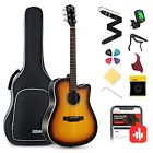 Donner Acoustic Guitar For Beginner Adult Full Size Cutaway Acustica