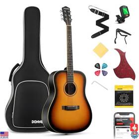 B07cvg1j2t Donner Full Size Dreadnought Acoustic Guitar Beginner Bundle With Lessons Bag And Tuner