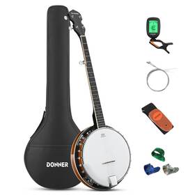 Dbj-200 Donner Ec1602 Banjo Full Size 5 String Tenor Banjolele Guitar Tuner Gig Bag Dbj-200 Donner Ec1602 Banjo Full Size 5 String Tenor Banjolele Guitar Tuner Gig Bag